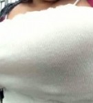 Curvy asian amateur with massive tits walking in public