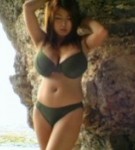 Harada orei posing her natural great tits at the beach in